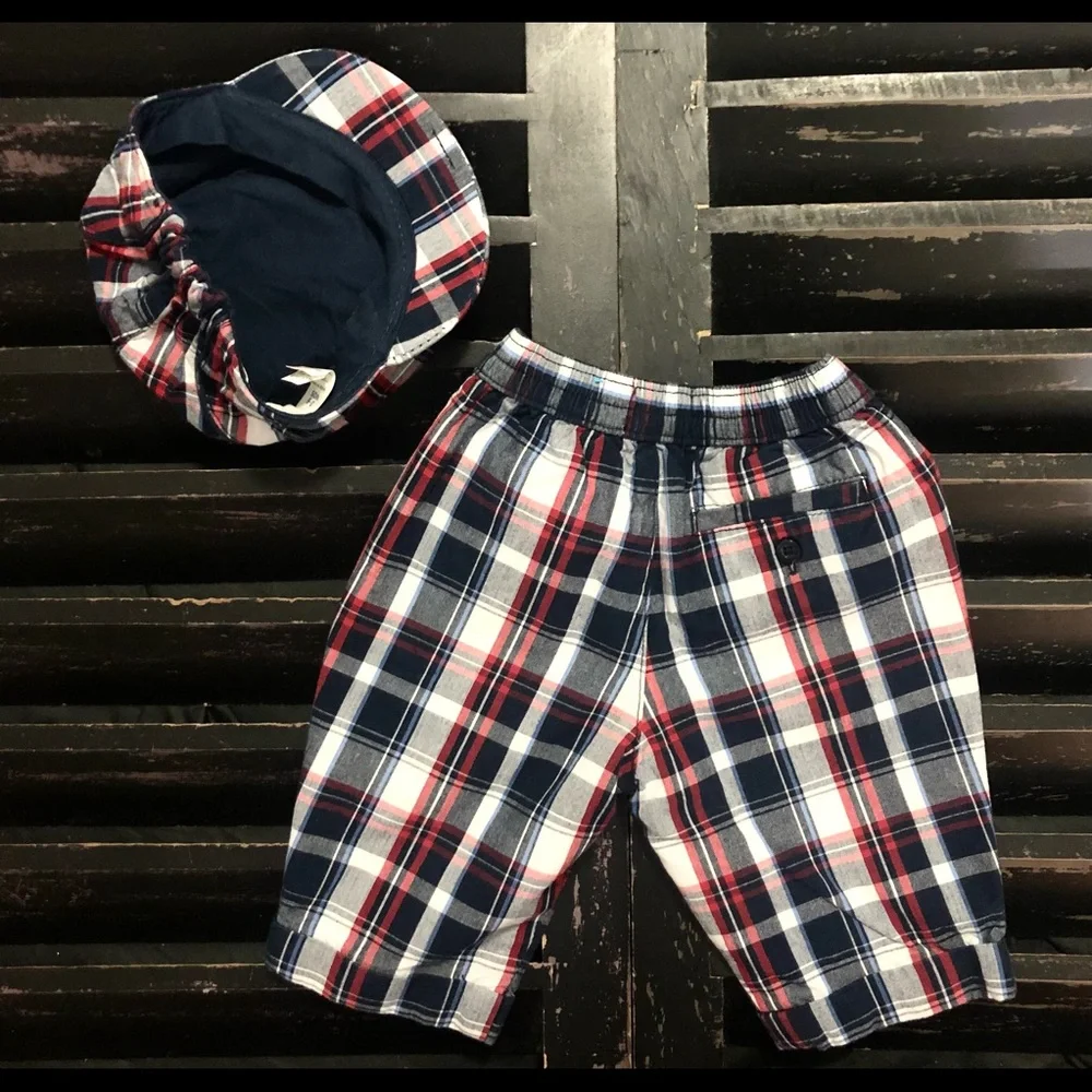 THE CHILDREN’S PLACE Infant Boy Plaid Pants & Hat Set